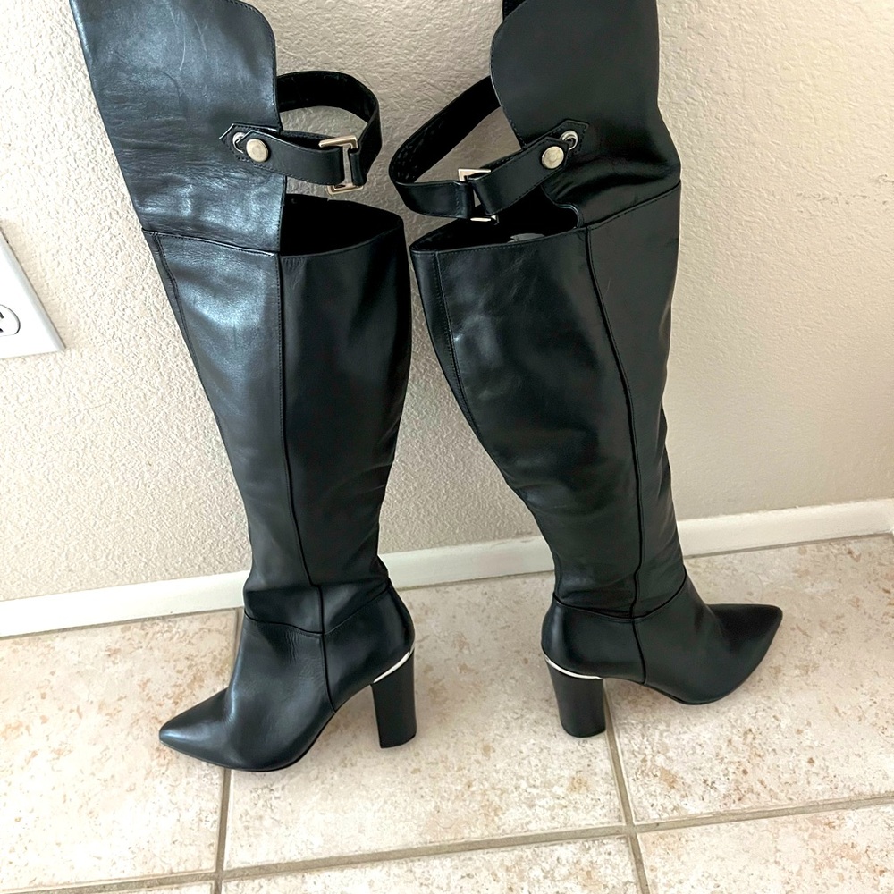 Reiss high top leather boots